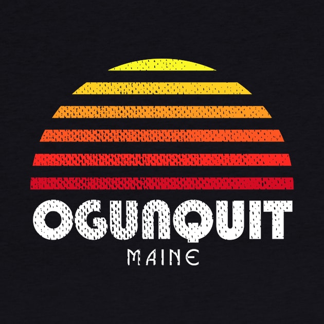 Ogunquit Maine Ogunquit Beach Retro Sunset by PodDesignShop